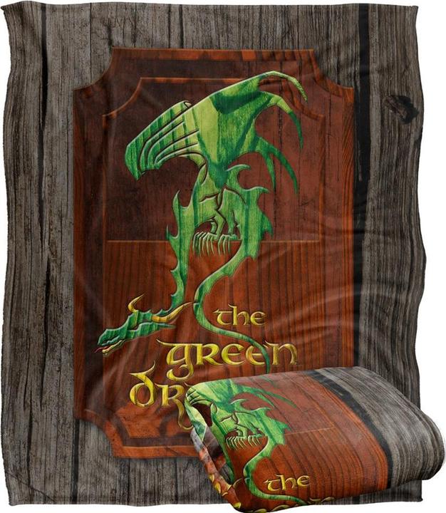 Produktbild Lord of the rings Decke The Green Dragon Schild (152 x 127 cm)