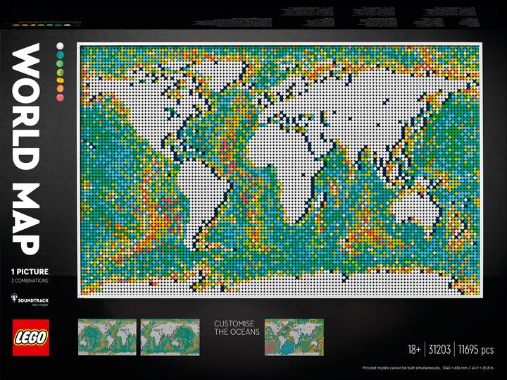 Immagine prodotto LEGO Mappa del mondo (31203, LEGO Art, Set LEGO rari)