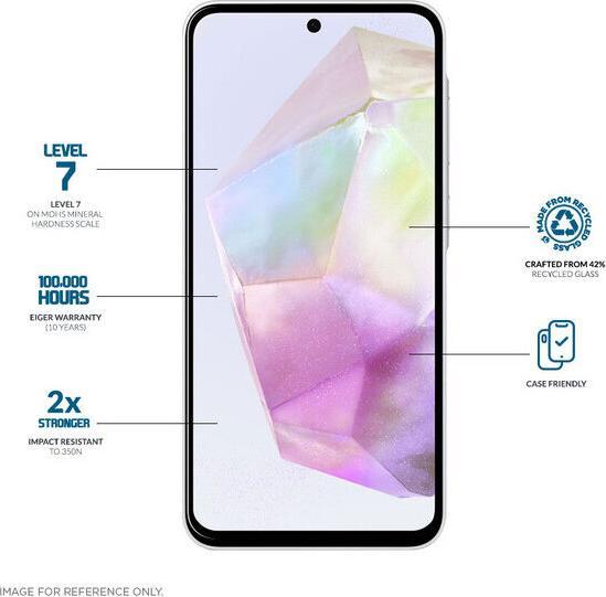 Actual product image Eiger SP Mountain Glass Clear Edge Galaxy A36/A56/S24 FE (1 Piece, Samsung Galaxy A56, Samsung Galaxy A36)