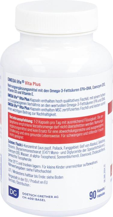 Nährwerte und Zutaten Omega-Life OMEGA Life Vita Plus Kaps Ds 90 (90 Stück, Kapseln, 202 g)