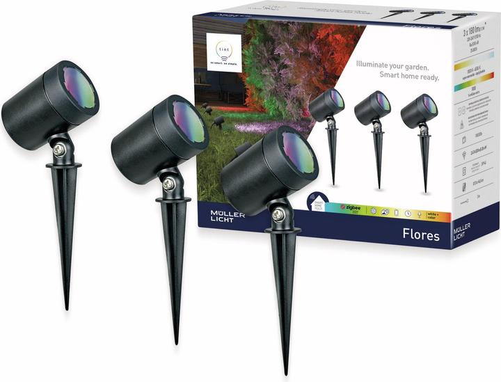 Produktbild Müller Licht Müller-Licht tint LED-Gartenspot Flores LED fest eingebaut 1.8 W Warmweiss, RGB (180 lm, IP44)