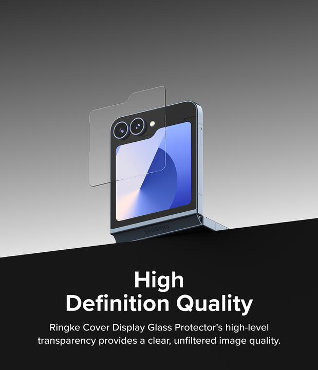 Actual product image Ringke Screen Protector for Galaxy Z Flip 6 COVER DISPLAY PROTECTOR GLASS 2 pack (2 Piece, Samsung Galaxy Z Flip6)