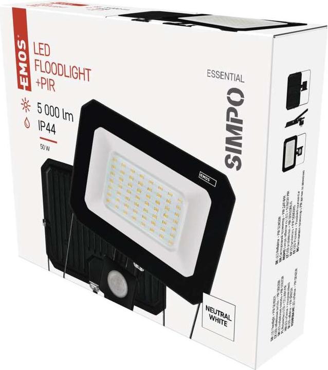 Image du produit Emos Réflecteur LED SIMPO avec capteur de mouvement, 50 W, blanc neutre (5000 lm)