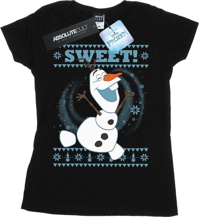 Actual product image Disney Womens/Ladies Frozen Olaf Sweet Christmas Cotton T-Shirt (XXL)