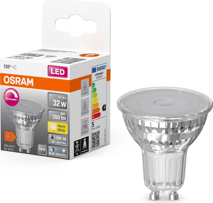 Actual product image Osram GU10 reflector (GU10, 4.10 W, 350 lm, 1 x, F)