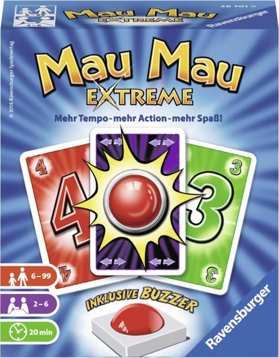 Image du produit Ravensburger RAV26701 - Mau Mau Extreme, pour 2 à 6 joueurs à partir de 6 ans (édition FR) (Allemand)