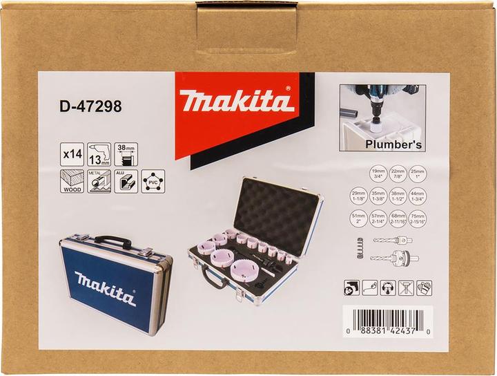 Immagine prodotto Makita D-47298 (22 mm, 19 mm, 25 mm, 29 mm, 35 mm, 38 mm, 44 mm, 68 mm, 57 mm, 51 mm, 75 mm)