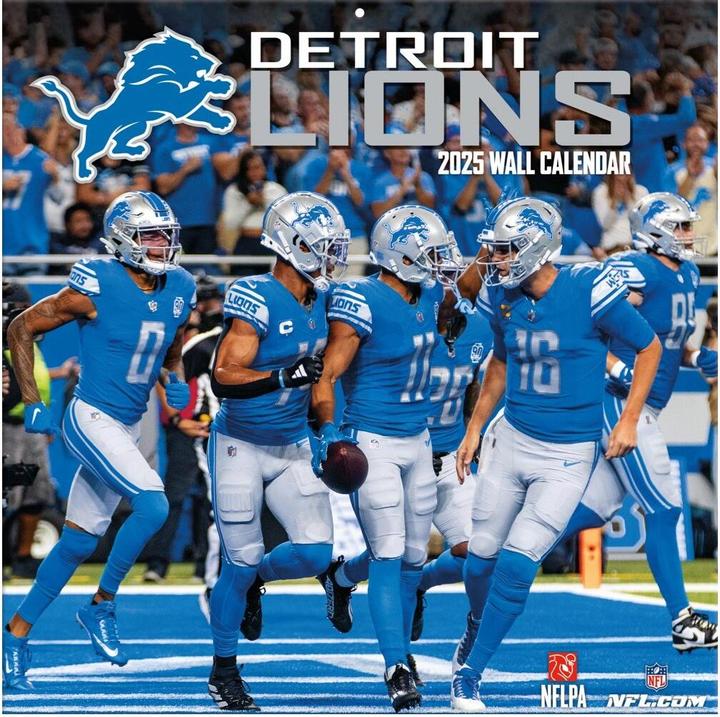 NFL - Detroit Lions - 30.5 x 30.5 cm team wall calendar 2025 (30.5 x 30.5 cm, French, Italian, Spanish, German, English)
