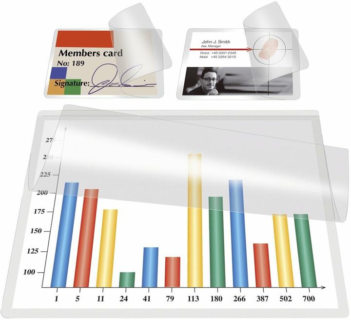 Produktbild Q-Connect Kaltlaminierhüllen Ausweise (54 x 86 mm, 10 Stück, 200 µm)