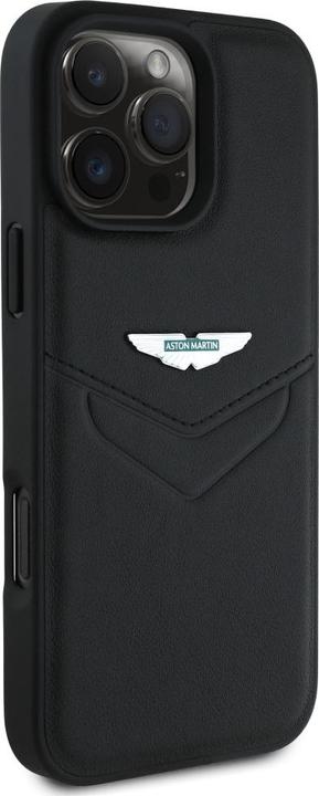 Produktbild Aston Martin Case HC Leather Victory Design to iPhone 16 Pro black (Apple iPhone 16 Pro)