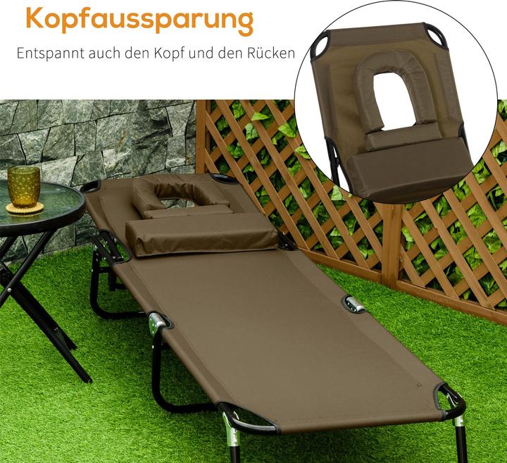 Produktbild Outsunny Gartenliege mit Gesichtsöffnung (190 cm)