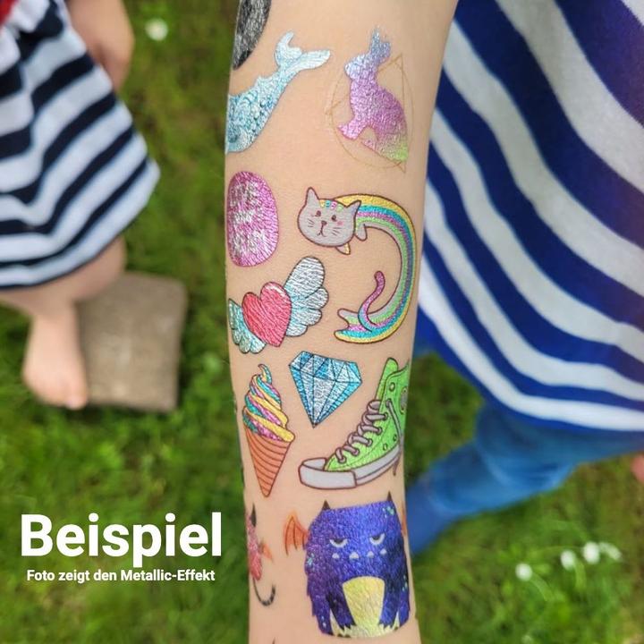 Produktbild Papierdrachen Metallic Tattoo Set