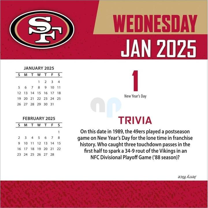 Image du produit NFL - San Francisco 49Ers - Calendrier de bureau 2025 (Allemand, Français, Italien, Espagnol, Anglais)