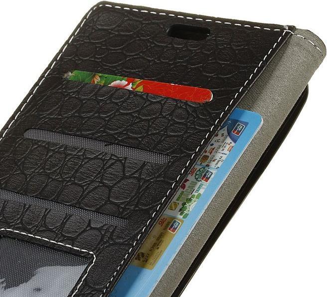 Produktbild MU Classic Leder Hülle mit Krokodiltextur (Alcatel 3x)