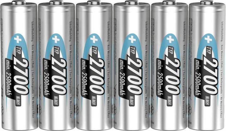 Ansmann Mignon (AA) rechargeable NiMH battery HR06 (6 pcs., AA, 2700 mAh)
