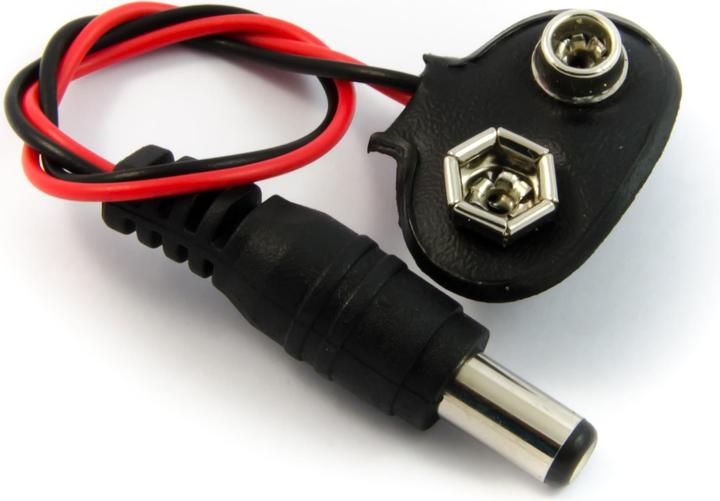 Actual product image Purecrea Arduino 9V Battery Plug with DC Connector 5.5mm / 2.1mm