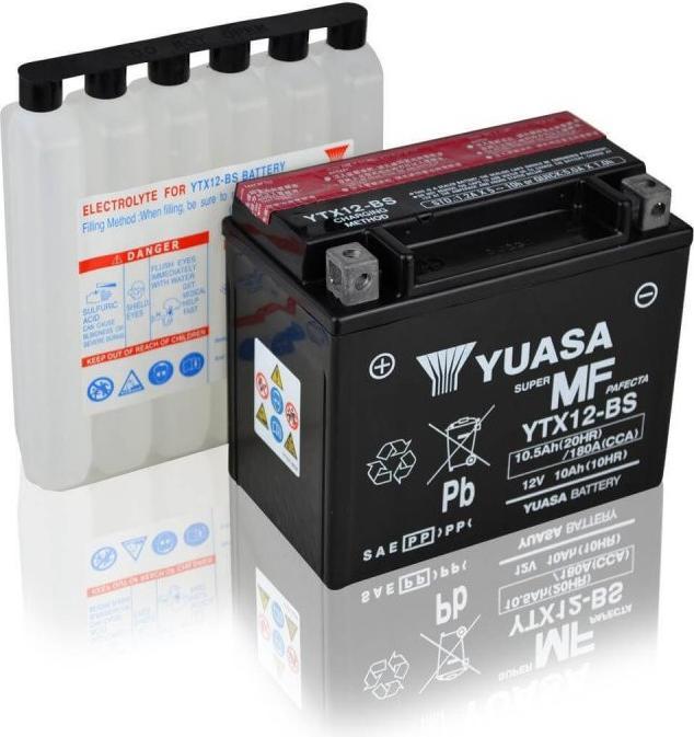 Actual product image Yuasa YTX12-BS AGM (12 V, 10.50 Ah, 180 A)