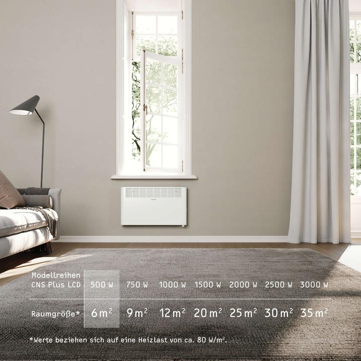 Produktbild Stiebel Eltron CNS 500 Plus LCD, 0,5 kW Wandkonvektor für ca. 6 m², TÜV geprüft (500 W)