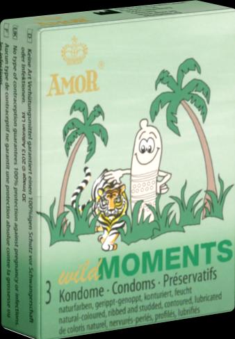 Actual product image Amor Wild Moments" 3 contoured condoms with grooves and nubs (3 pcs.)