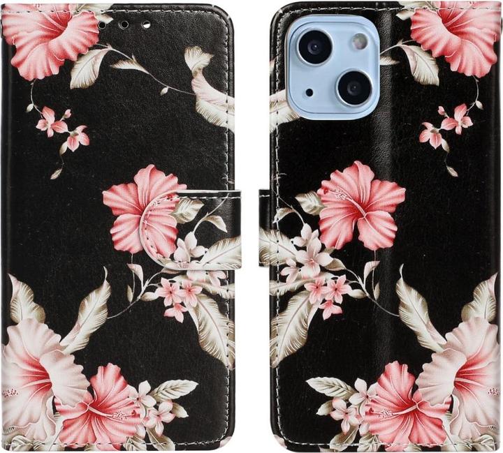 Actual product image Ueli Express iPhone 13 Mini Book Case Case with Card Holder Retro Flowers (Apple iPhone 13 mini)