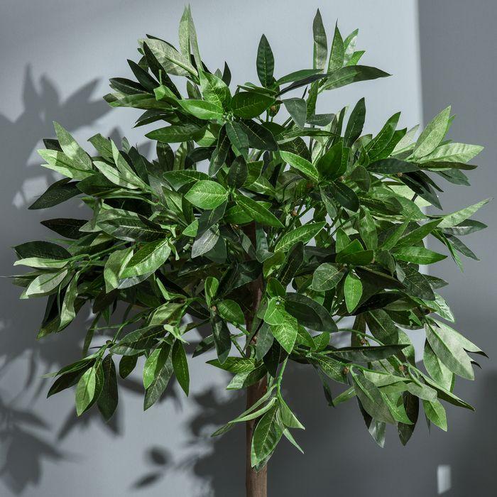 Actual product image Swisshandel24 2er-Set Künstlicher Lorbeerbaum 90 cm Kunstpflanzen im Zementtopf, Zimmerpflanze (90 cm)