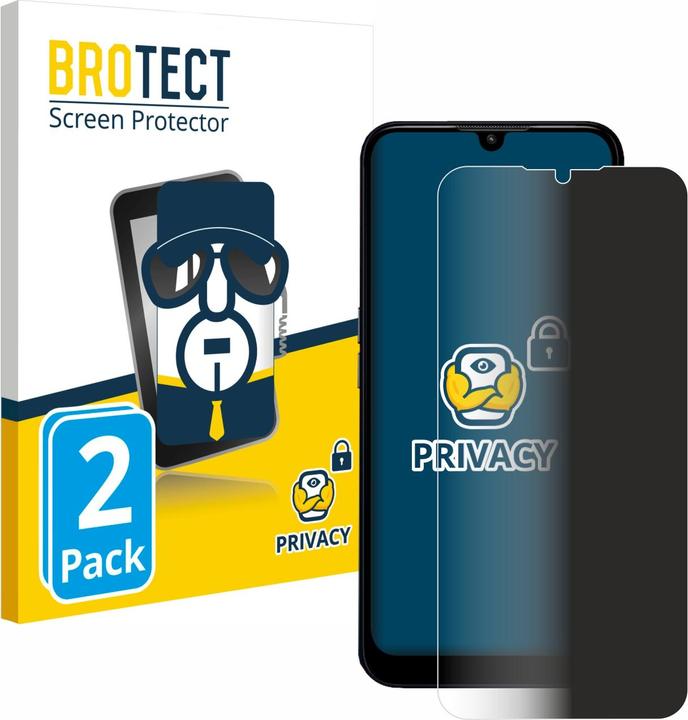 Productafbeelding BROTECT Anti-spionnetje privacyfolie Beschermfolie tegen blauw licht (2 Stuk, Doro 8200)