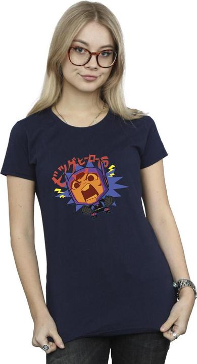 Actual product image Disney Womens/Ladies Big Hero 6 Baymax Hiro Angry Manga Cotton T-Shirt (M)