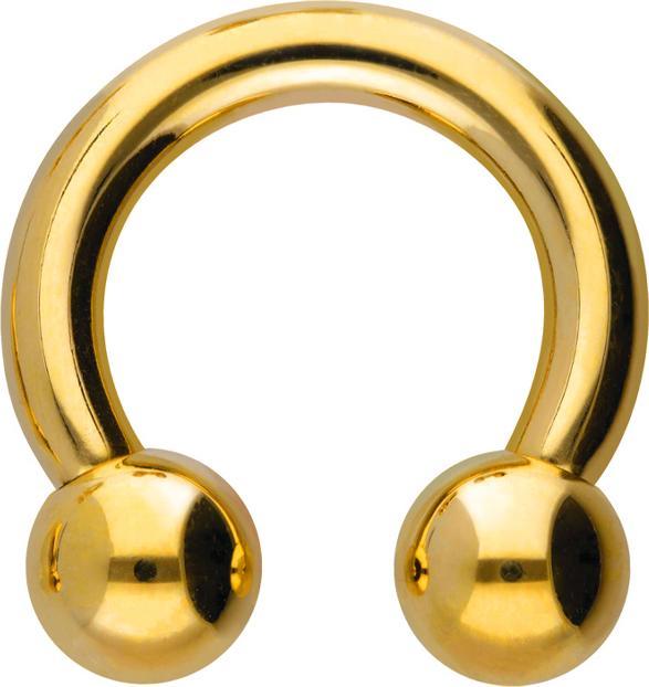 Produktbild Star Piercing Circular Barbell Innengewinde vergoldet mit zwei Kugeln (Titan G23, ohne Messing)