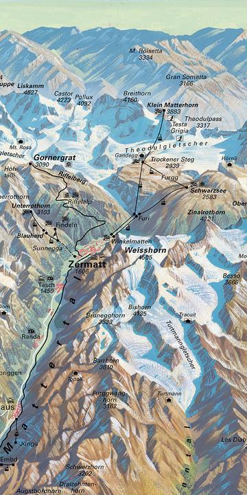 Actual product image Valais panoramic map