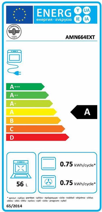 Label énergétique La Germania Bertazzoni Americana AMN664EXT Cuisinière à gaz en acier inoxydable A