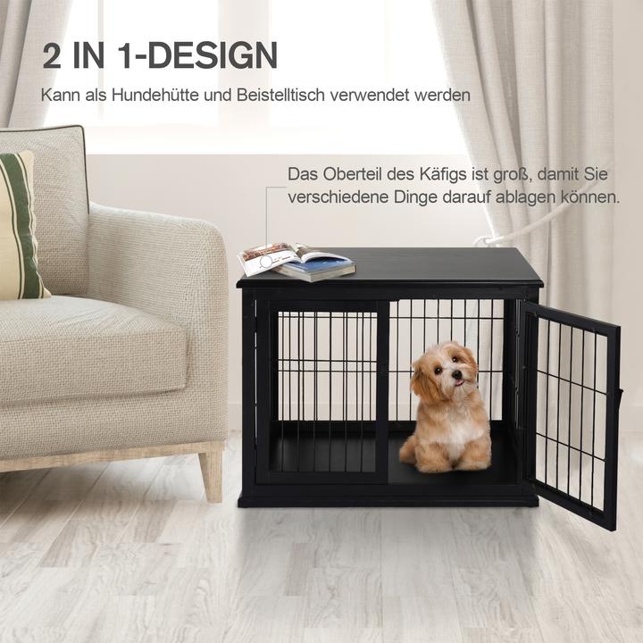 Produktbild PawHut Hundekäfig mit 2 Türen (Hund, Abschliessbar)