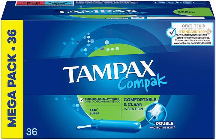 Produktbild Tampax COMPAK tampón super 36 u (36 x, S)