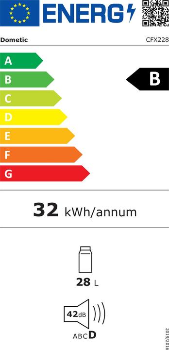 Label énergétique Dometic CFX2 28 AC/DC, EU Version (28 l)