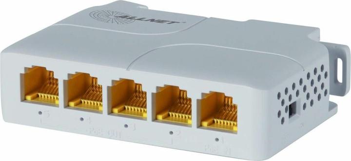 Actual product image Allnet Switch unmanaged 5 port - 5x GbE - PoE Budget 85W - 1x bt out, 3x PoE af/at out, 1xPoE bt 90 (5 Ports)