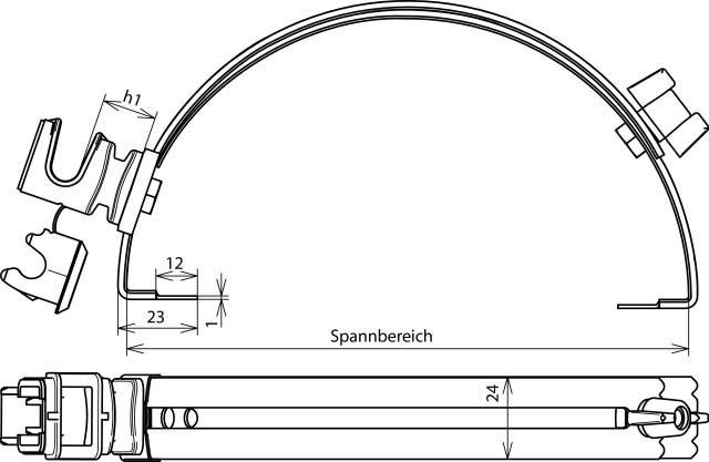 Image du produit Dehn Support de câble de toit réglable NIRO/galCu 204107 (0.28 m)