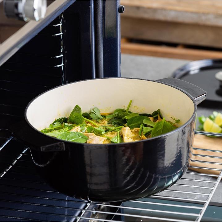 Productafbeelding KitchenAid braadpan 26cm - gemailleerd gietijzer - onyx zwart - rond (26 cm, Braadpan + kasserol, Gietijzer)