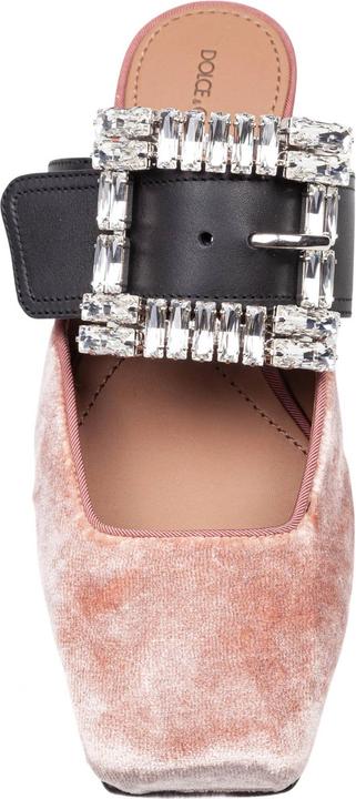Produktbild Dolce & Gabbana velvet sabot with jewel buckle (38)