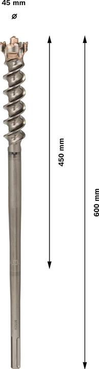 Immagine prodotto Bosch Professional Zubehör Punta PRO SDS max-9 a sfondamento, 45 x 450 x 600 mm (45 mm)