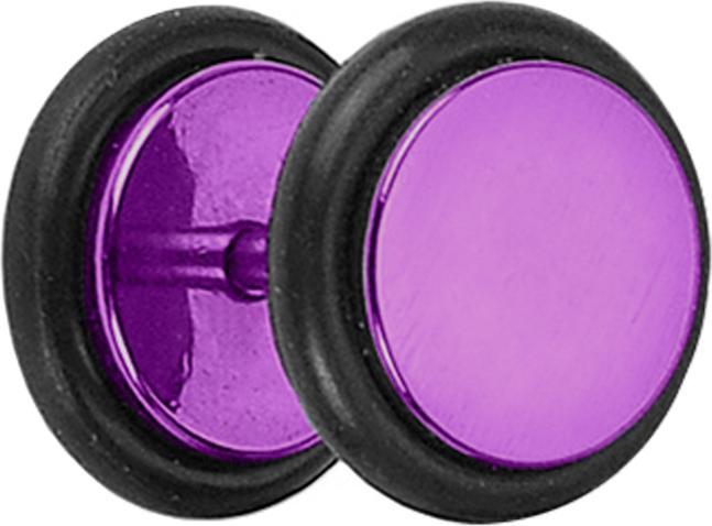 Immagine prodotto Star Piercing Fake Plug violett mit O-Ring und Titanium Beschichtung (senza ottone, Acciaio chirurgico 316L)