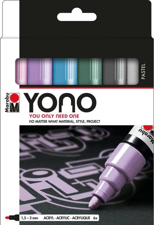 Produktbild Marabu Acrylmarker Yono (Mehrfarbig, Violett, Grün, Blau, Grau, 3 mm, 6 x)