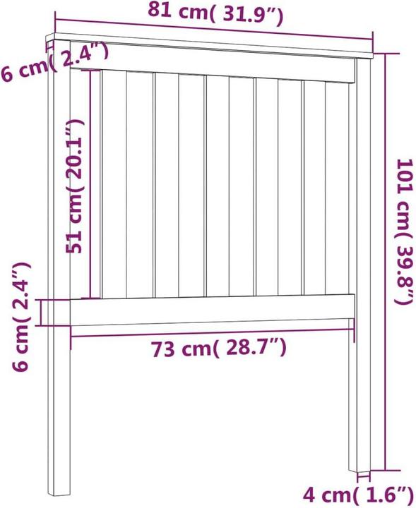 Actual product image VidaXL Hardy (81 x 6 x 101 cm)