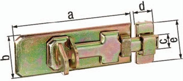 Immagine prodotto GAH Bullone di sicurezza Lunghezza 80 mm Larghezza 35 mm Acciaio galvanizzato giallo zincato (Barra di sicurezza, 1 pz.)