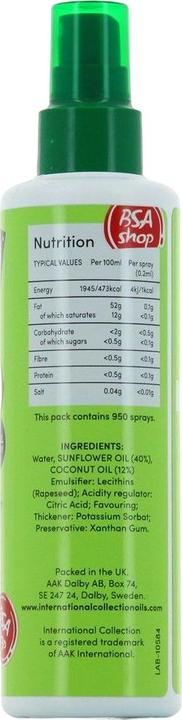 Nutritional values and ingredients International Collection Kochspray (190 ml)