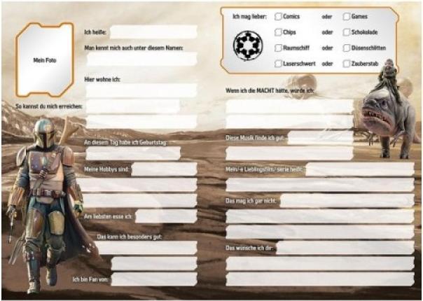Actual product image Panini Star Wars The Mandalorian: Freundebuch (German, Panini, 2021)