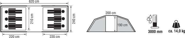 Produktbild Trevolution Blackfoot (Tunnelzelt, 14 kg, 6 Personen)