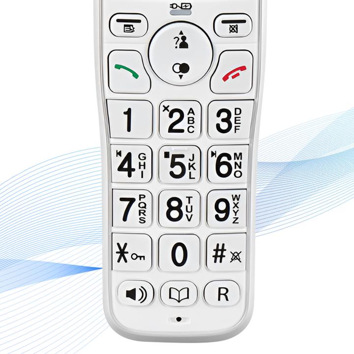 Actual product image Geemarc AMPLIDECT 295 Cordless telephone for seniors Answering machine Illuminated display White