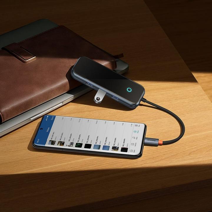 Produktbild Baseus AcmeJoy 4-Port Type-C HUB AdapterType-C to USB3.0*3+Type-C PD&Data *1Dark Gray (USB-C, 4 Ports)
