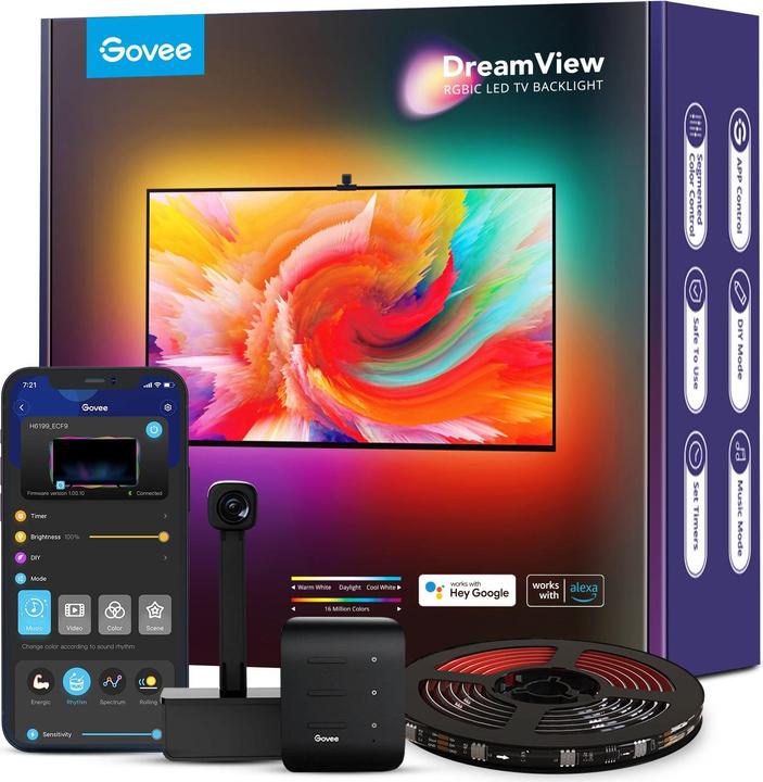 Produktbild Govee DreamView T1 TV- Light Strips, 75"-85" (RGBIC, 499 cm, Indoor)
