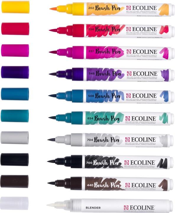 Produktbild Talens Ecoline Brush Pen Set (Mehrfarbig, Rot|Mehrfarbig, 10 x)