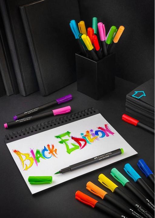 Actual product image Faber-Castell Brush Pen Black Edition (Multicoloured, 20 x)
